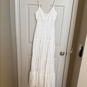 BCBG White Eyelet Maxi Dress